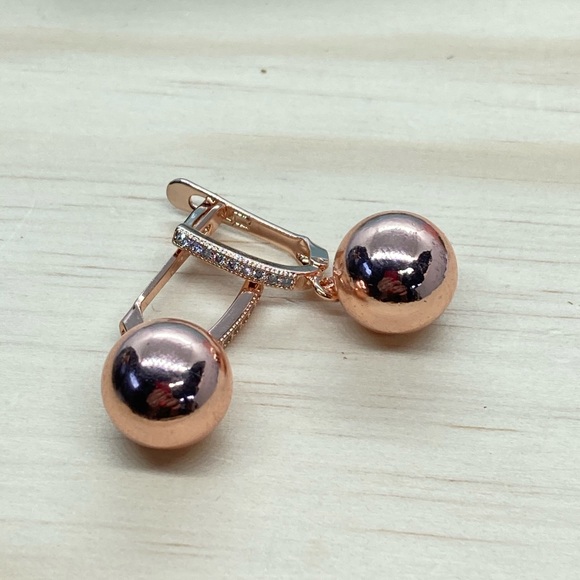 Rose Gold Plated Earrings - Picture 3 of 4